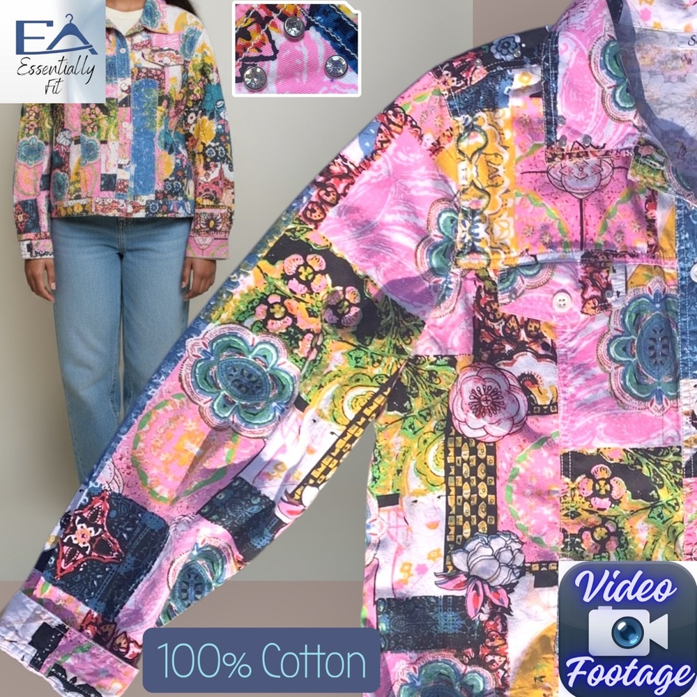 Serengeti Patchwork Button-Down Top Boho Hippie